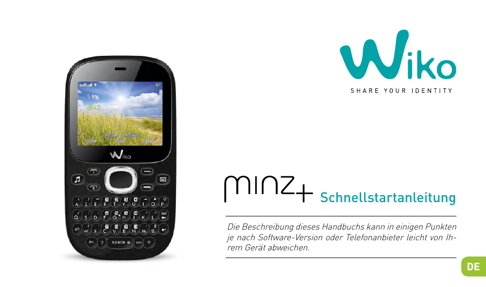 Kurzanleitung, Schnellstartanleitung | Wiko MINZ+ User Manual | Page 93 / 148