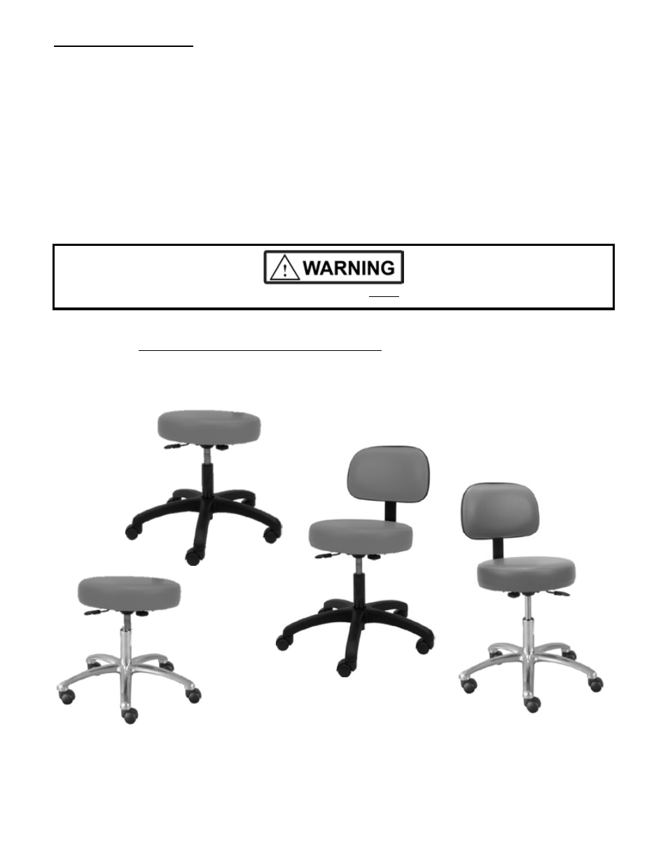 Operation of gas lift stool | Winco Mfg. 4450 - Deluxe Gas Lift Stool with Back User Manual | Page 2 / 4