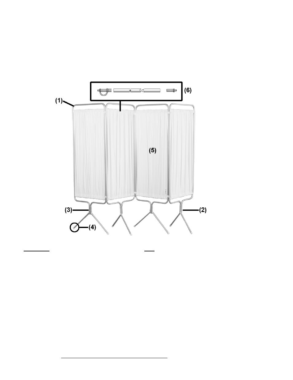 Parts list: qty, 364 shown | Winco Mfg. 3659 - 5 Panel Privacy Screen with SureChek User Manual | Page 2 / 4