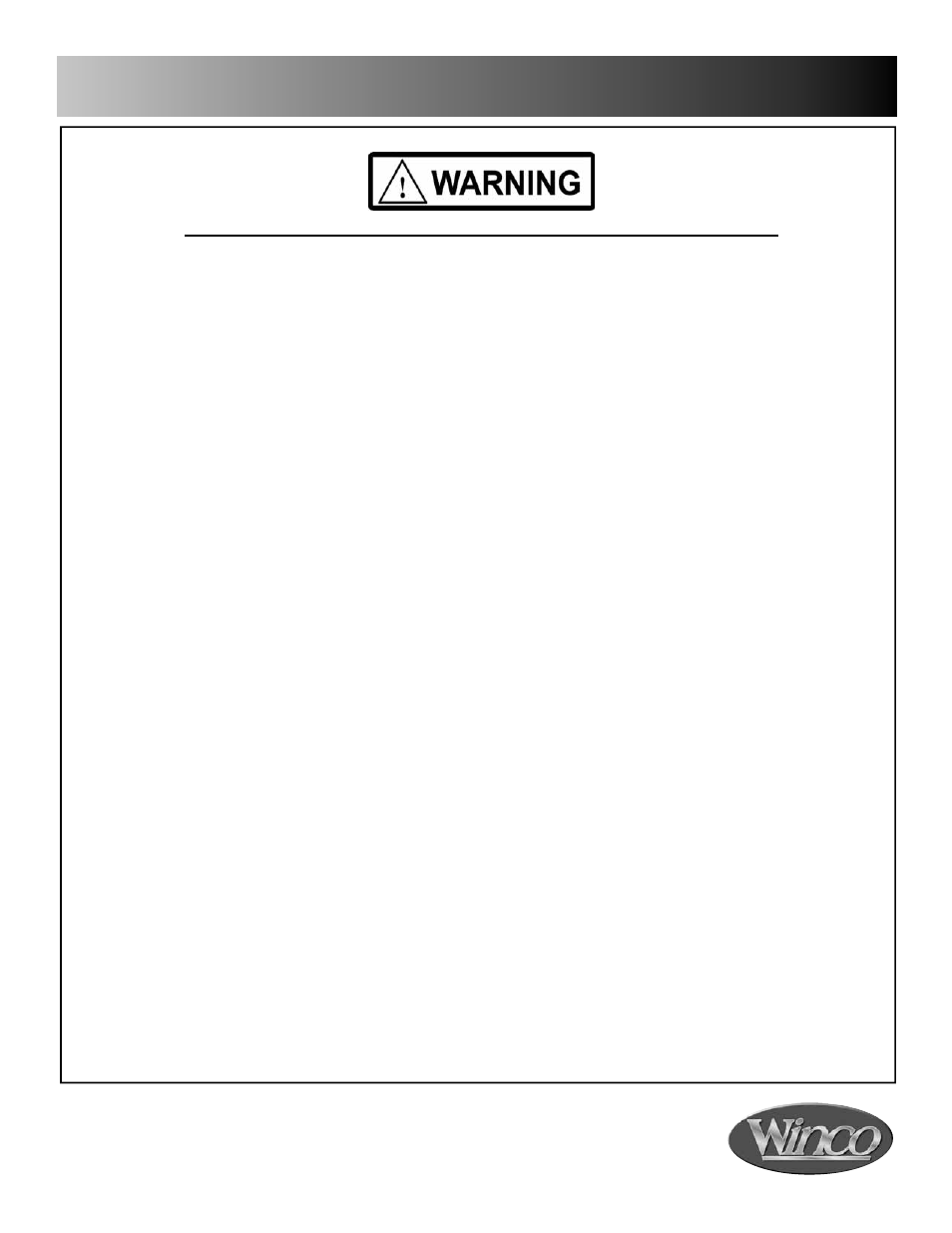 Important - please read | Winco Mfg. 6560 - Premier CareCliner User Manual | Page 3 / 16
