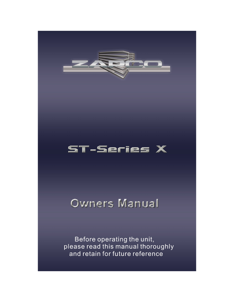 Zapco Studio X Series User Manual | 20 pages