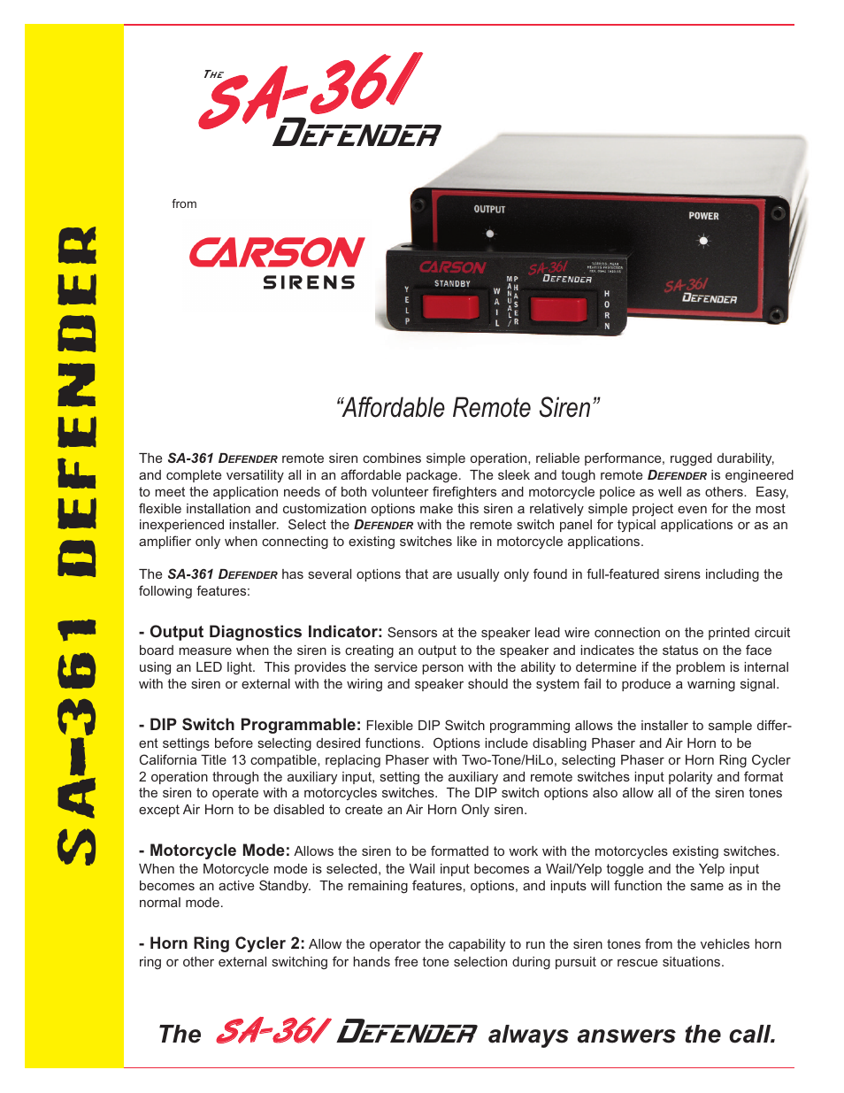 Carson SA-361 DEFENDER User Manual | 2 pages
