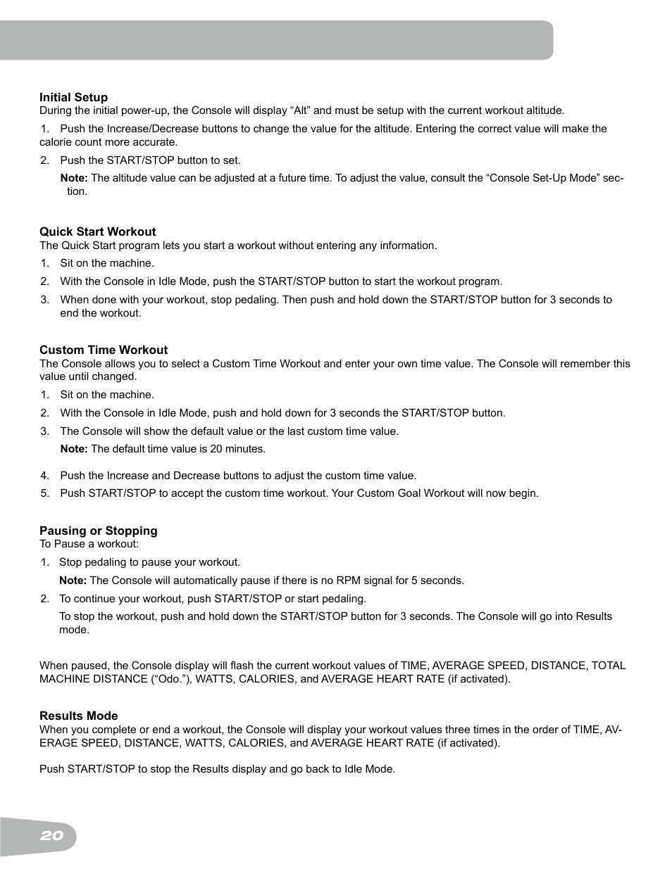 Schwinn Airdyne AD6 User Manual | Page 20 / 28