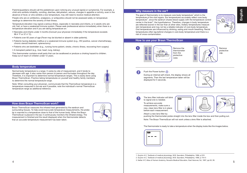 English | Braun ThermoScan IRT 6510 User Manual | Page 4 / 20