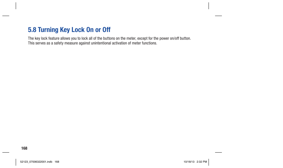 8 turning key lock on or off | Accu-Chek Aviva Expert User Manual | Page 176 / 304