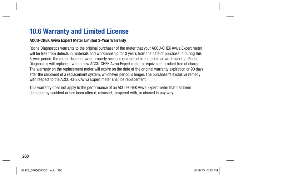 6 warranty and limited license | Accu-Chek Aviva Expert User Manual | Page 268 / 304