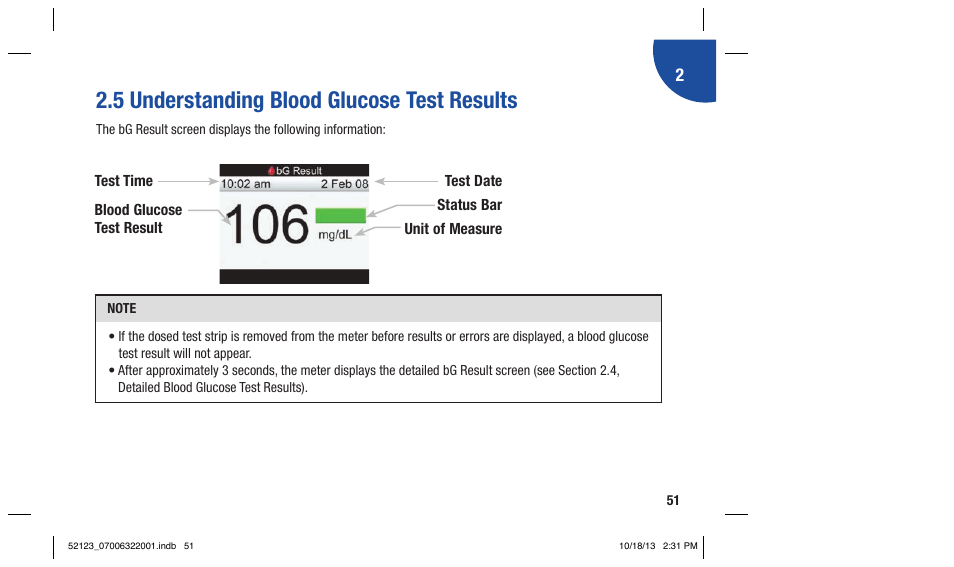 5 understanding blood glucose test results | Accu-Chek Aviva Expert User Manual | Page 59 / 304