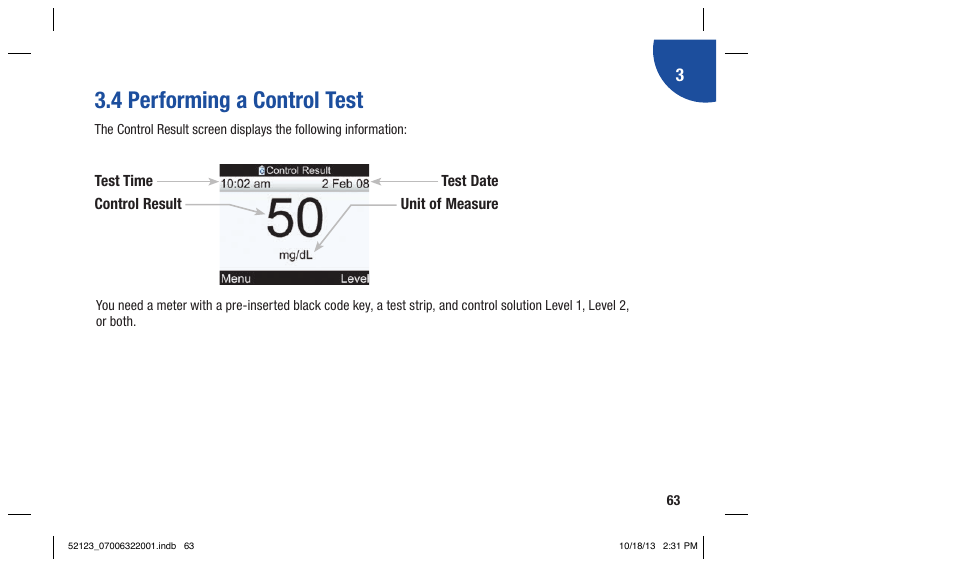 4 performing a control test | Accu-Chek Aviva Expert User Manual | Page 71 / 304