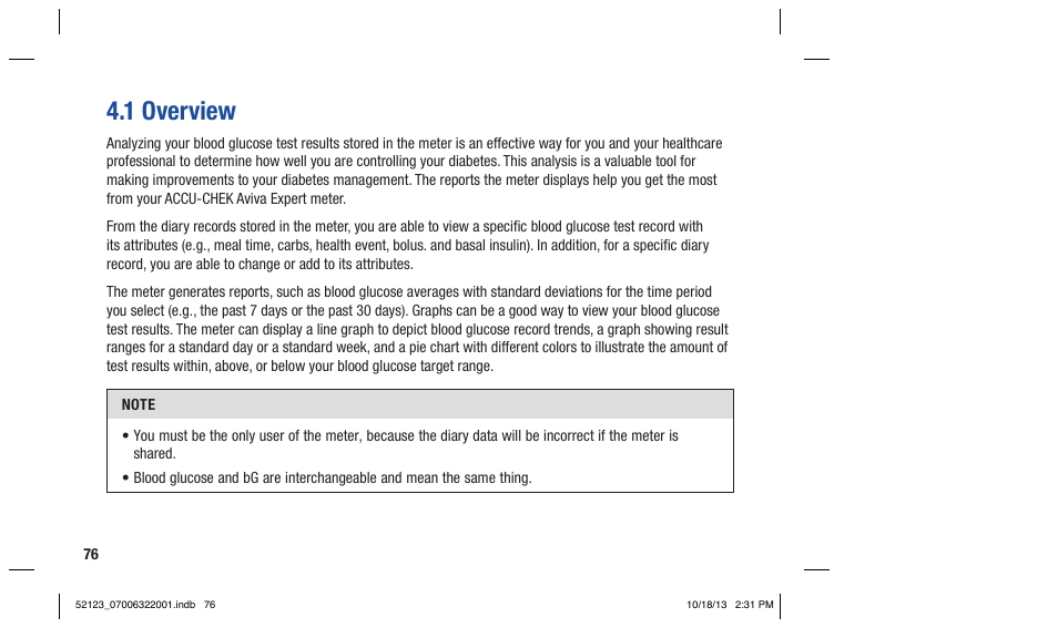 1 overview | Accu-Chek Aviva Expert User Manual | Page 84 / 304