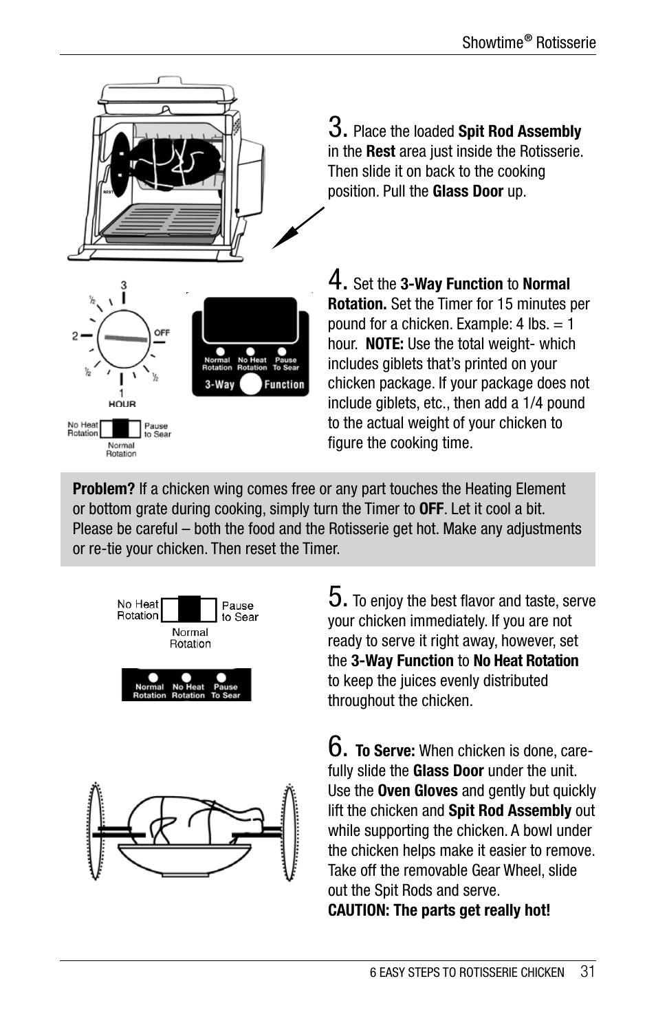 Ronco 6000 Series Standard Stainless Rotisserie Oven User Manual | Page 31 / 32