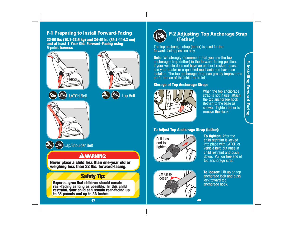 Safety tip | Safety 1st Alpha Omega Elite User Manual | Page 25 / 32