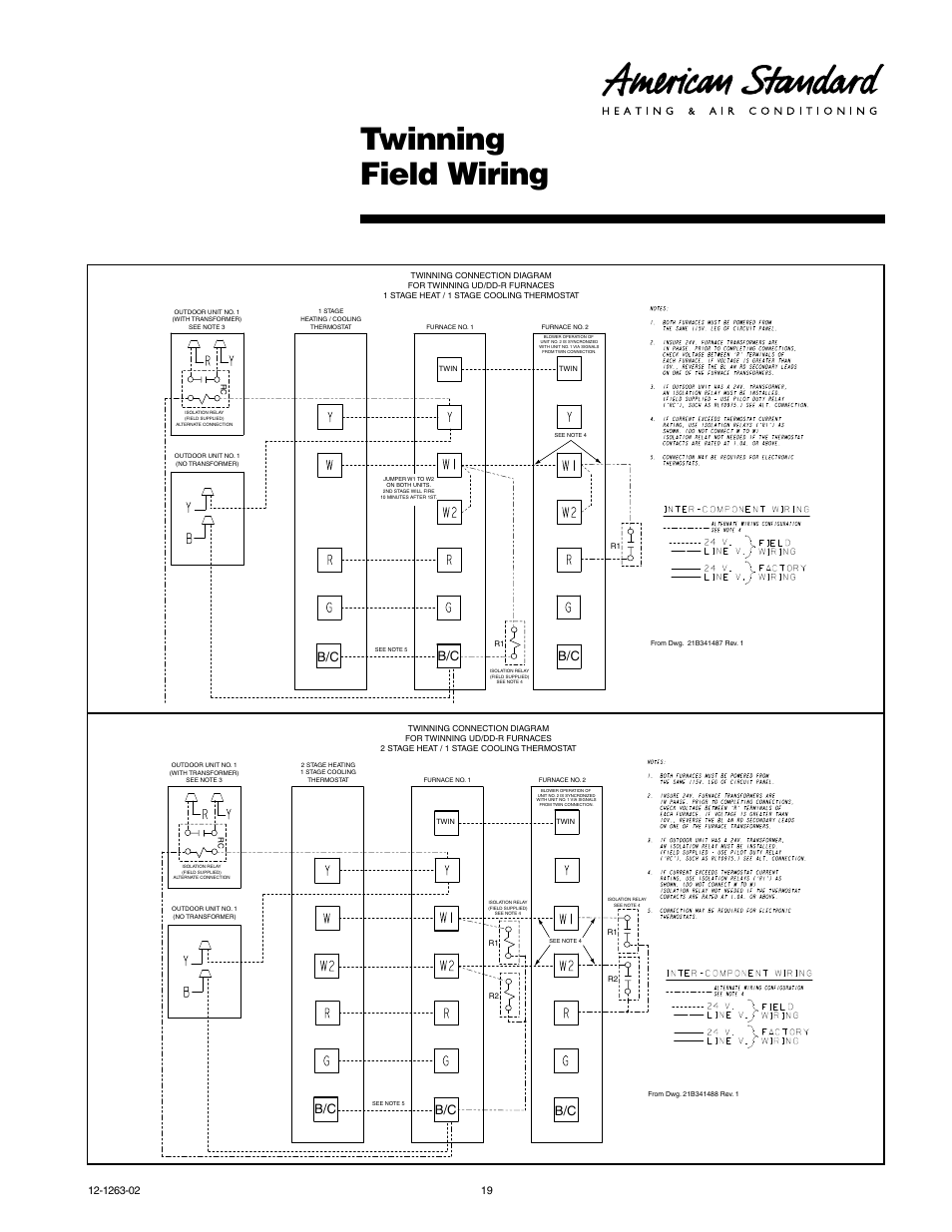 Twinning field wiring | American Standard Freedom 80 User Manual | Page 19 / 24