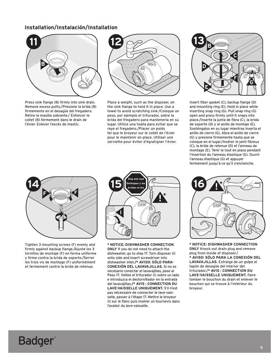 Badger | InSinkErator Badger 5 User Manual | Page 6 / 14
