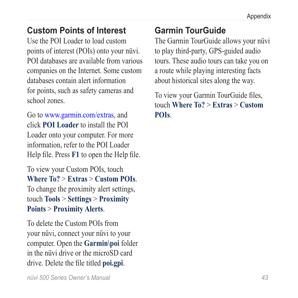 Garmin poi loader: see | Garmin nuvi 500 User Manual | Page 49 / 58