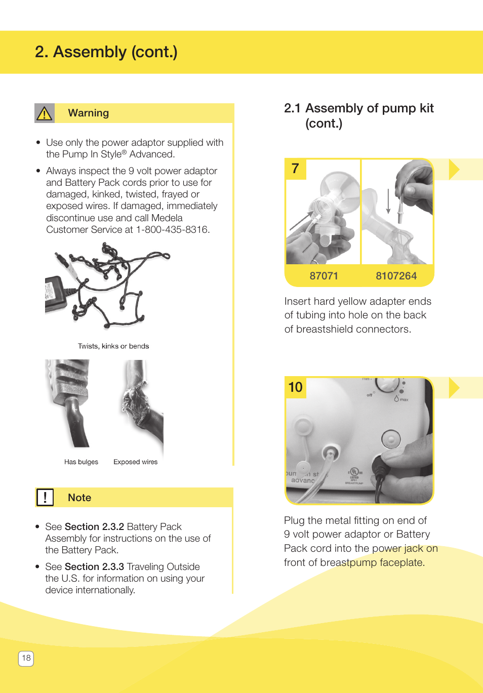 Assembly (cont.), 1 assembly of pump kit (cont.) | Medela Pump In Style User Manual | Page 18 / 100