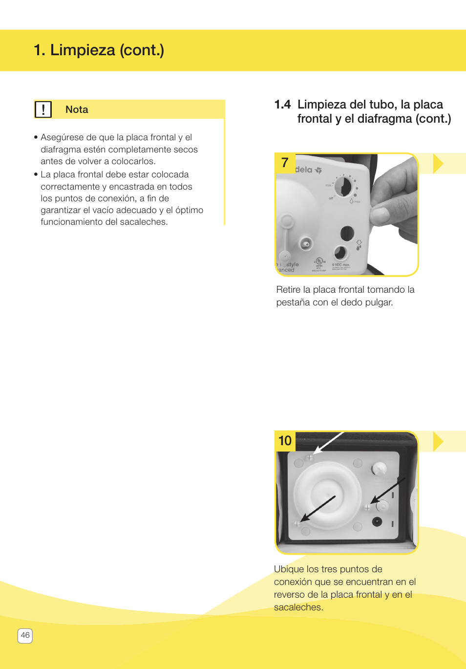 Limpieza (cont.) | Medela Pump In Style User Manual | Page 46 / 100