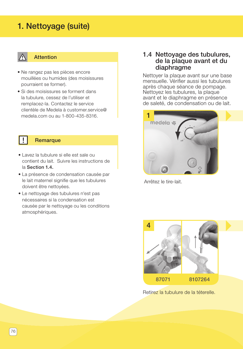 Nettoyage (suite) | Medela Pump In Style User Manual | Page 76 / 100