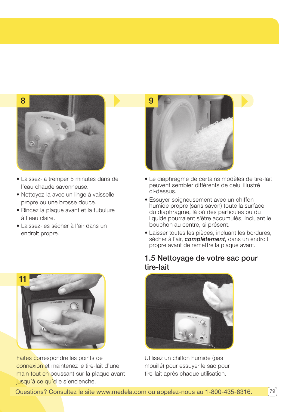 5 nettoyage de votre sac pour tire-lait | Medela Pump In Style User Manual | Page 79 / 100