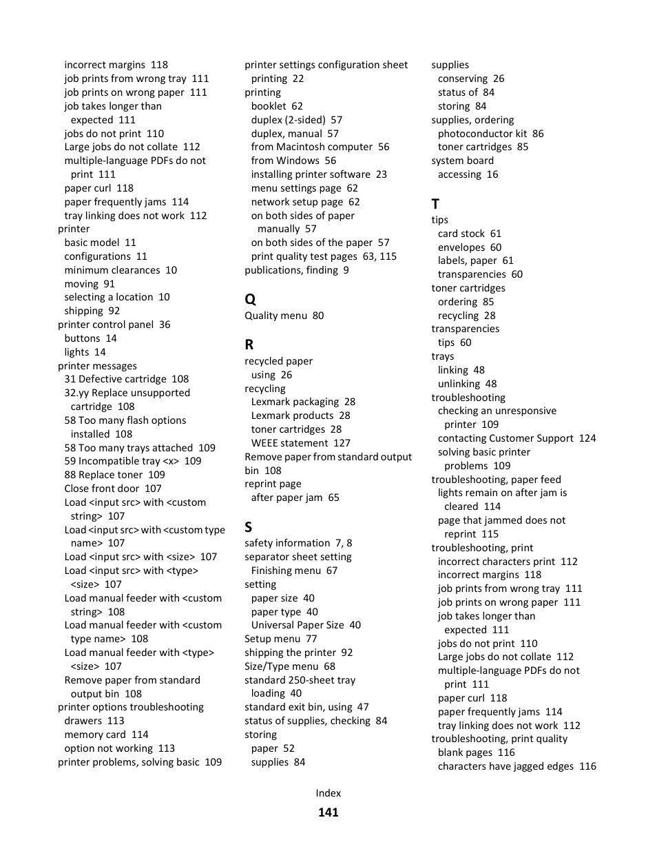 Lexmark E260dn User Manual | Page 141 / 142