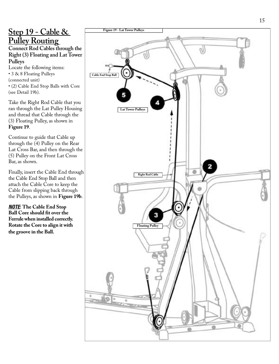 Step 19 - cable & pulley routing | Bowflex Xtreme 2 User Manual | Page 17 / 23