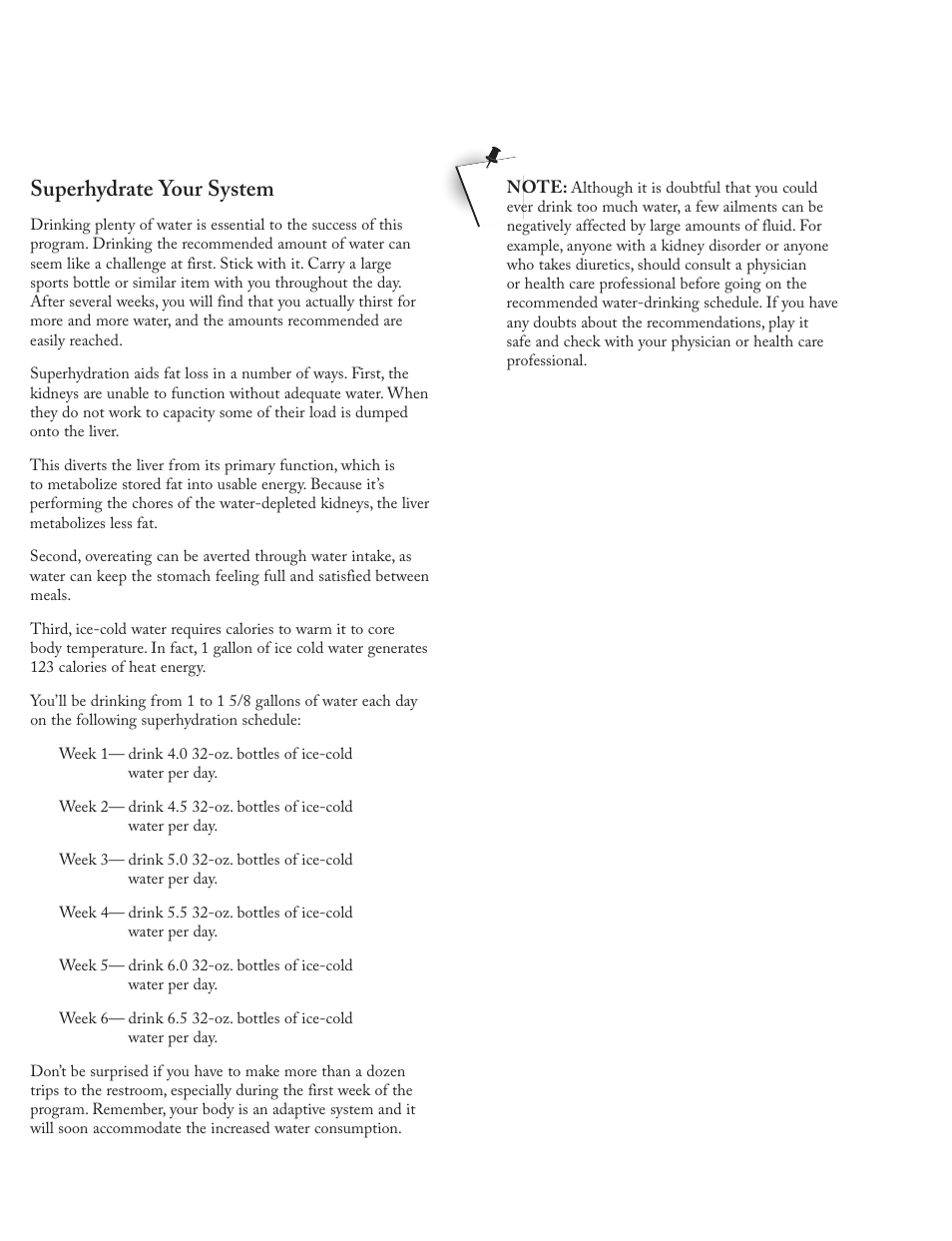 Superhydrate your system | Bowflex Xtreme 2 User Manual | Page 59 / 73