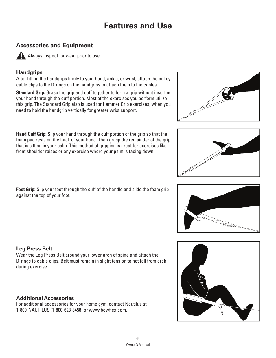 Features and use | Bowflex PR1000 User Manual | Page 11 / 36