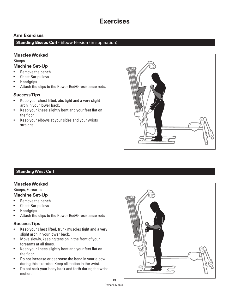 Exercises | Bowflex PR1000 User Manual | Page 28 / 36