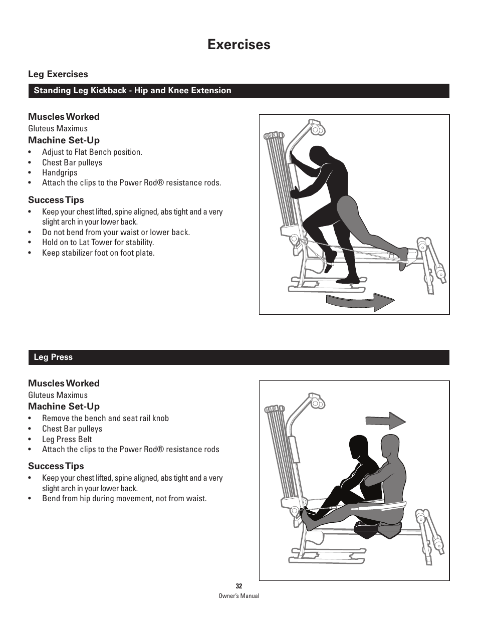Exercises | Bowflex PR1000 User Manual | Page 32 / 36
