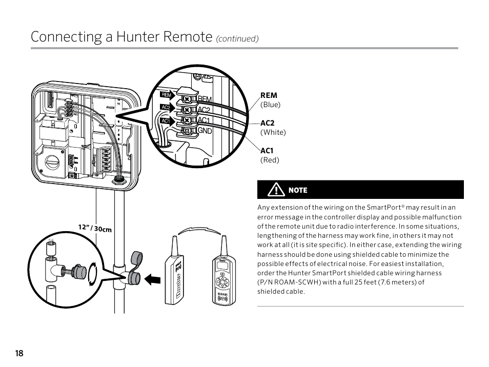 Connecting a hunter remote | Hunter PRO-C (PCC) User Manual | Page 18 / 40