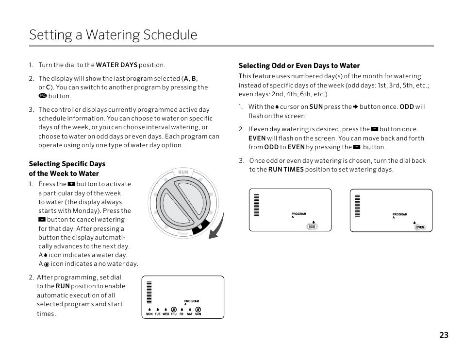 Setting a watering schedule | Hunter PRO-C (PCC) User Manual | Page 23 / 40