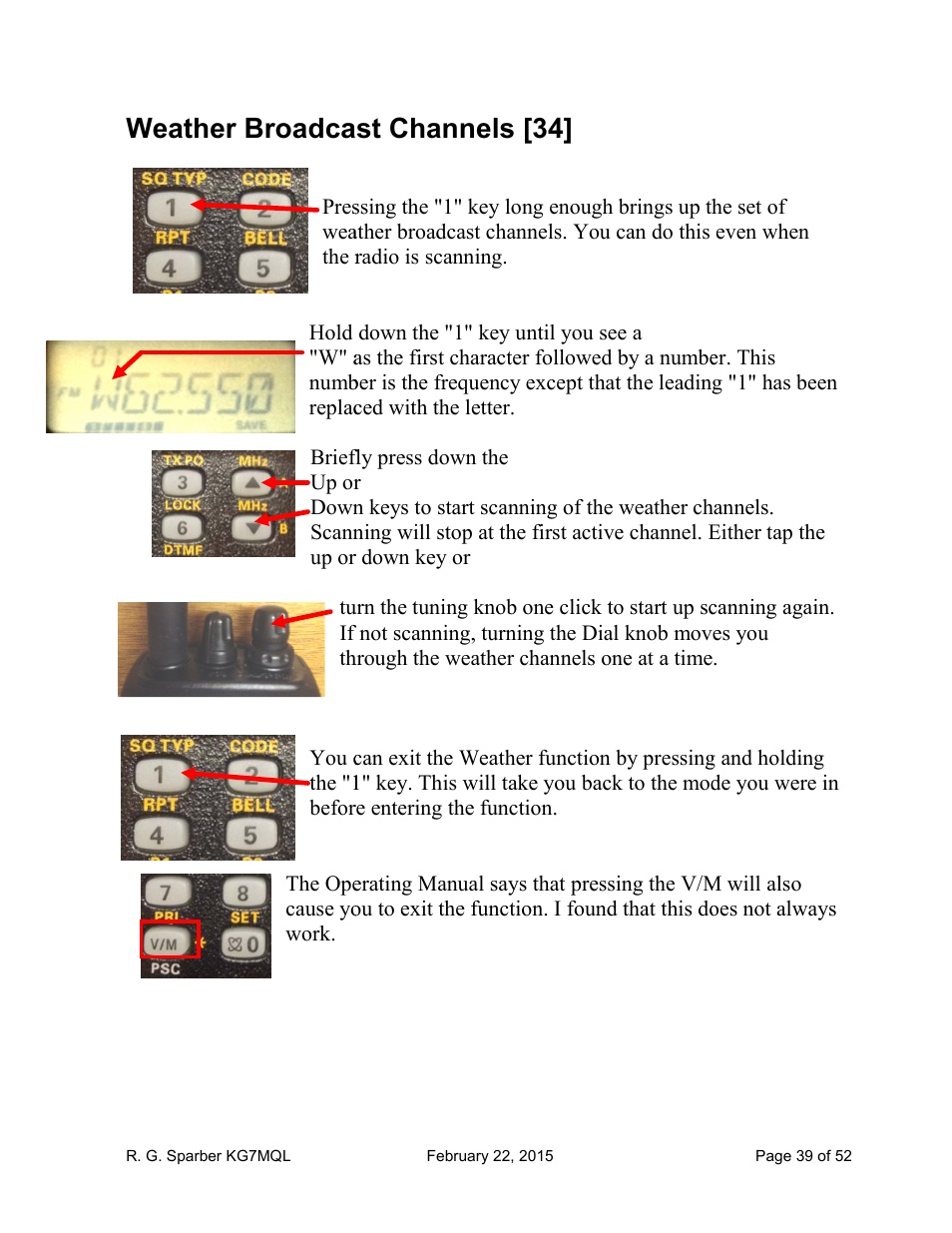 Weather broadcast channels [34 | Yaesu FT-60R User Manual | Page 39 / 52