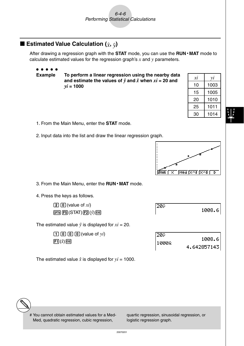K estimated value calculation ( , ) | Casio SERIES FX-9860G User Manual | Page 309 / 603