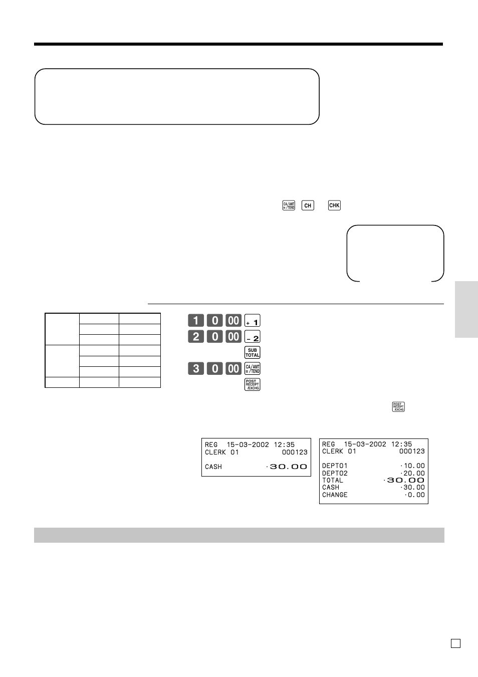 Con venient operations and setups, About post-finalization receipt, & 20- ' s 30- a | Casio TE-100 User Manual | Page 43 / 88