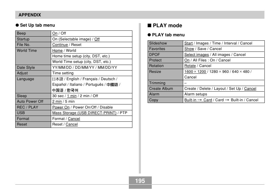 Play mode | Casio QV-R61 User Manual | Page 195 / 210