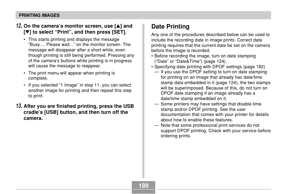 Date printing | Casio EX-Z700 User Manual | Page 189 / 247