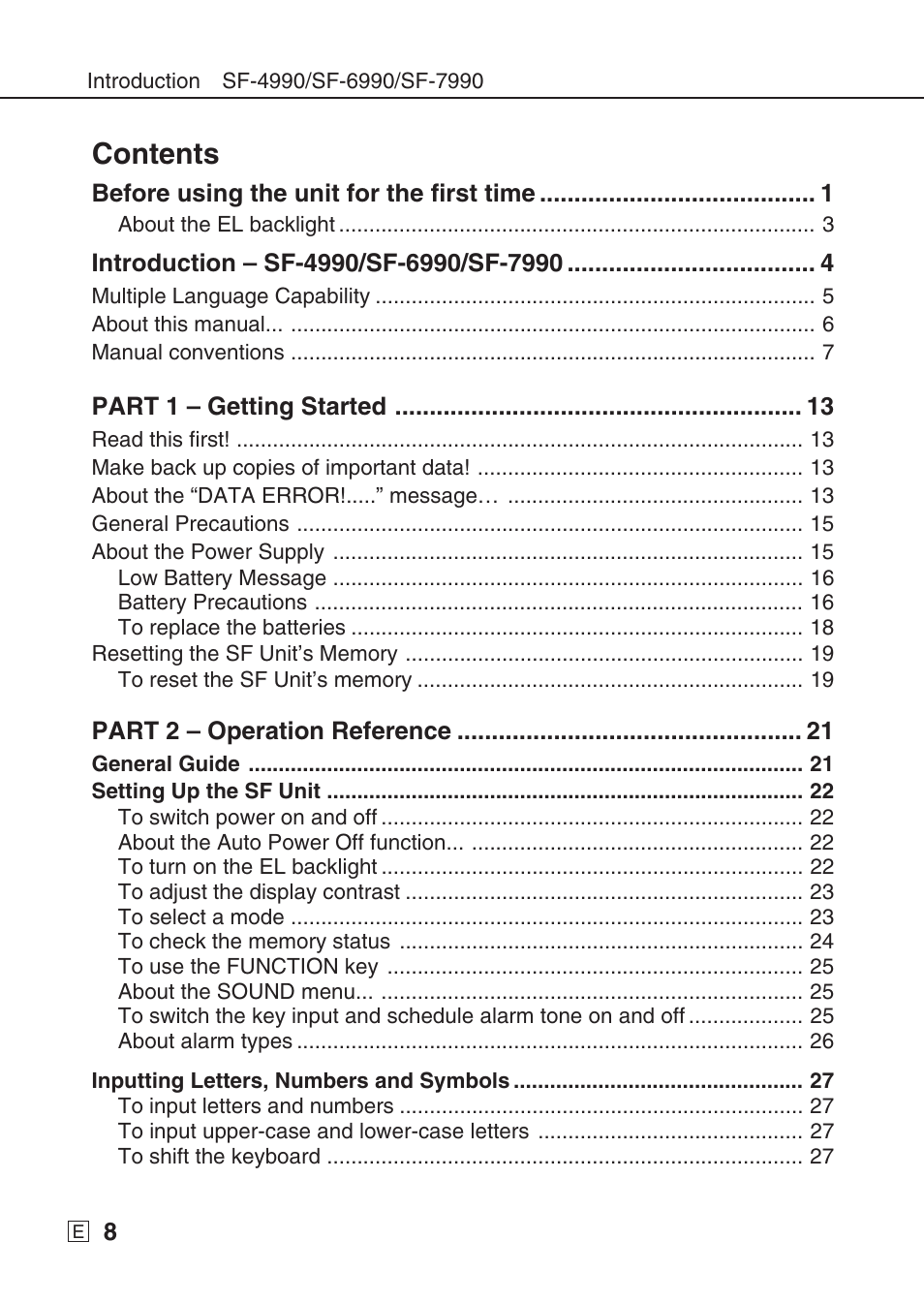 Casio SF-7990 User Manual | Page 10 / 100