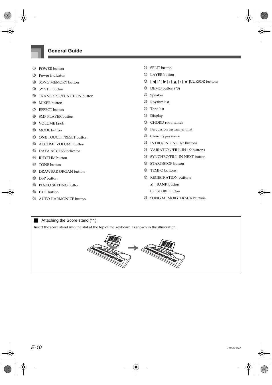 General guide e-10 | Casio CTK-691 User Manual | Page 12 / 122