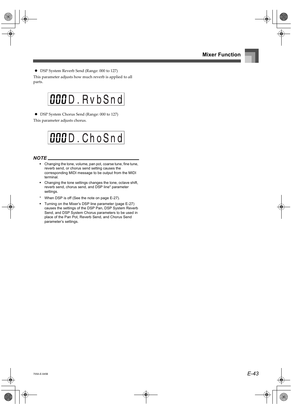 E-43 mixer function | Casio CTK-691 User Manual | Page 45 / 122