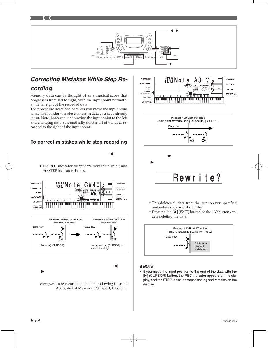 Correcting mistakes while step re- cording | Casio CTK-671 User Manual | Page 56 / 98