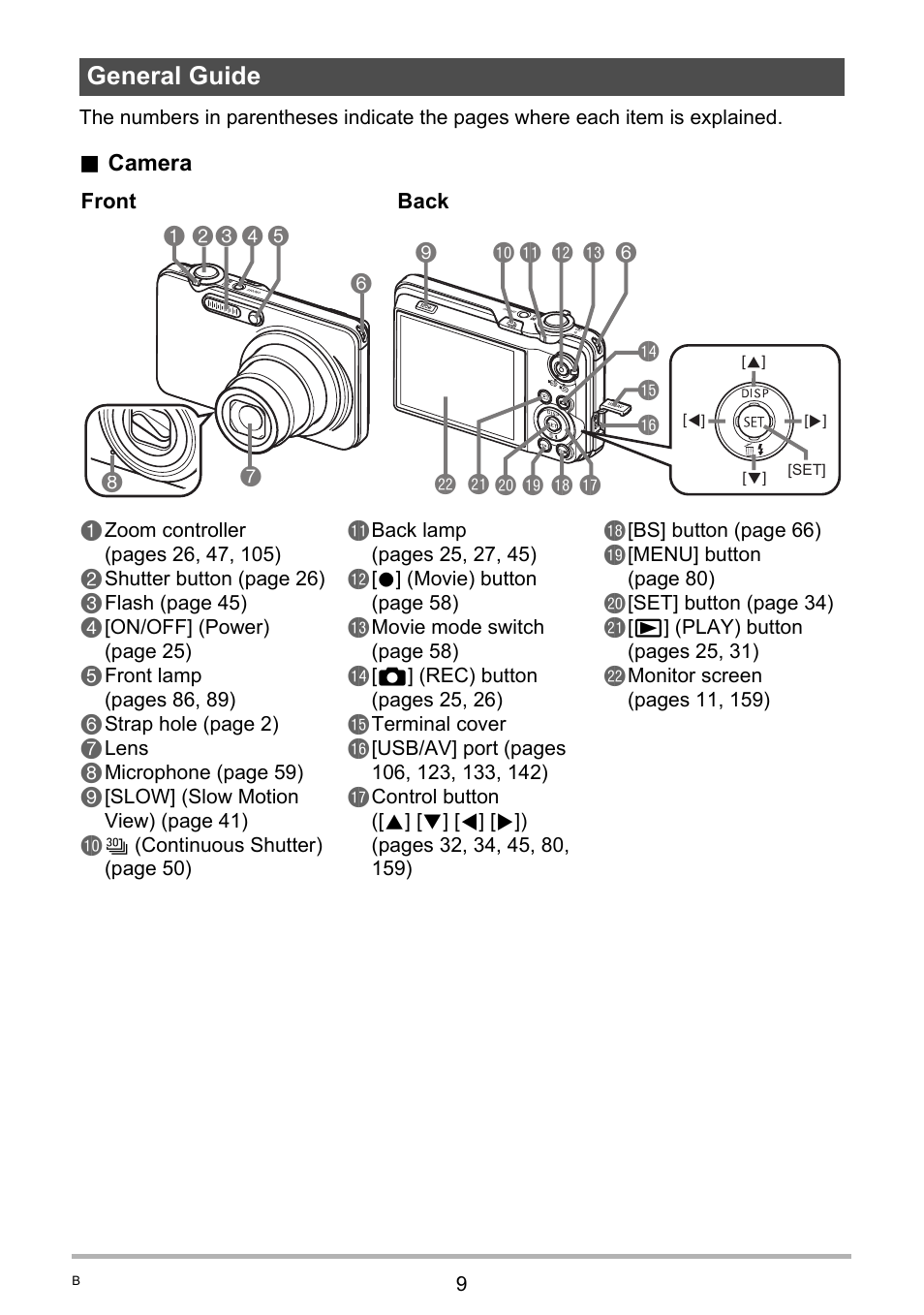 General guide | Casio EX-FC100 User Manual | Page 9 / 191