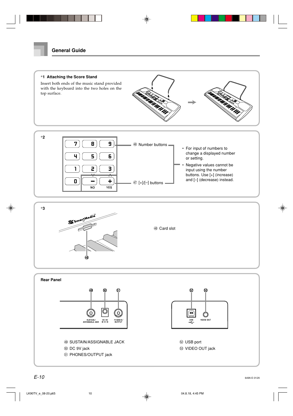 E-10 general guide | Casio LK92TV User Manual | Page 12 / 81