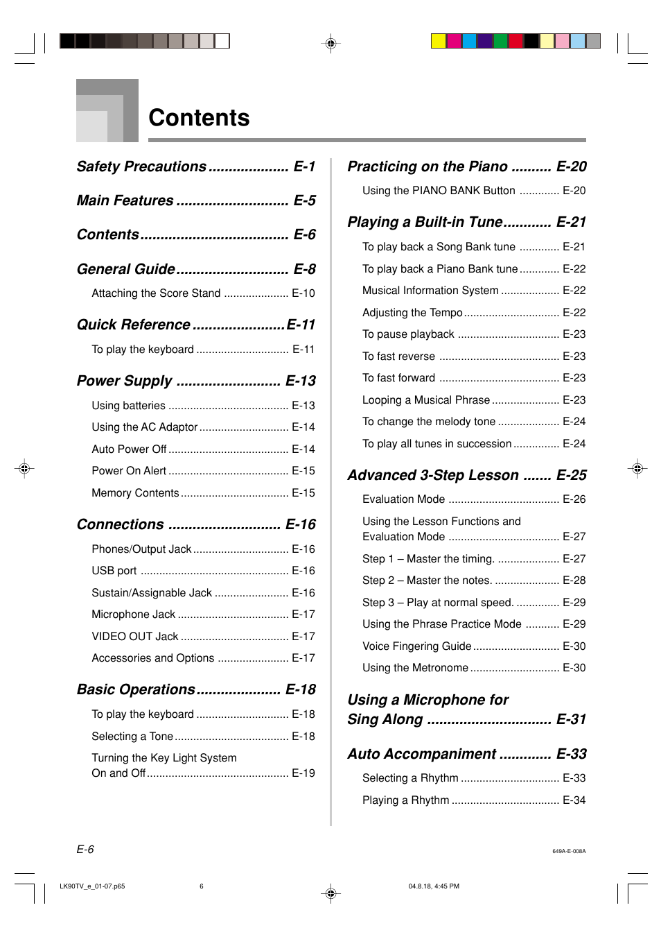 Casio LK92TV User Manual | Page 8 / 81