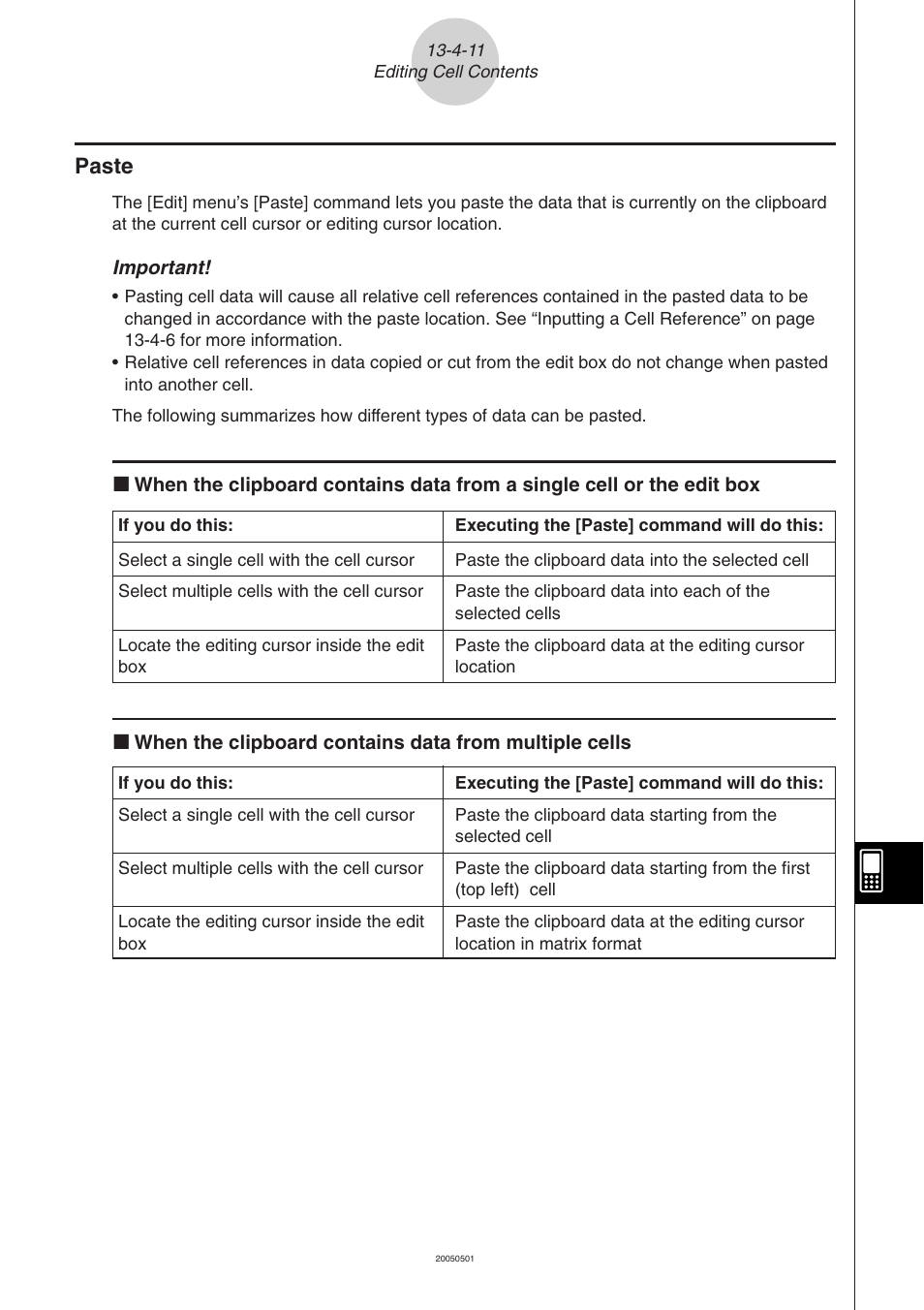 Paste -4-11, Paste | Casio ClassPad 300 PLUS User Manual | Page 617 / 753