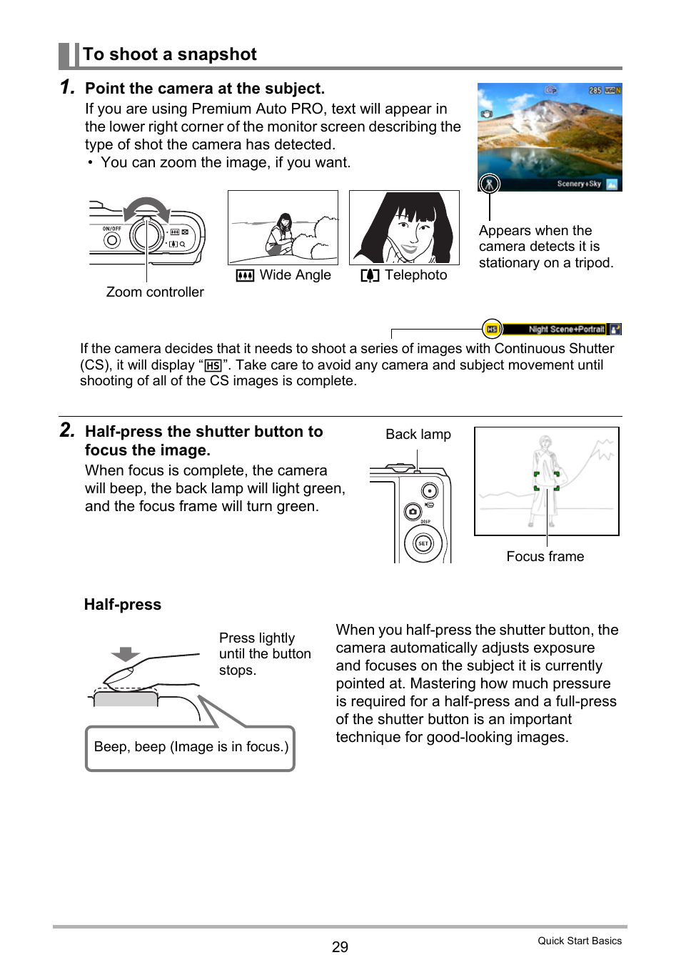 To shoot a snapshot | Casio EXILIM EX-ZR20 User Manual | Page 29 / 197