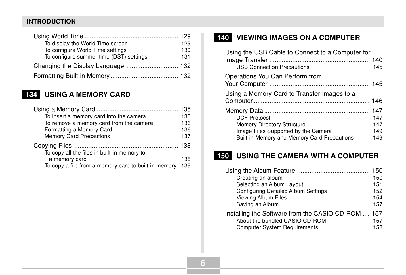 Casio E MULTI PJ CAMERA Multifunctional Camera System User Manual | Page 6 / 174