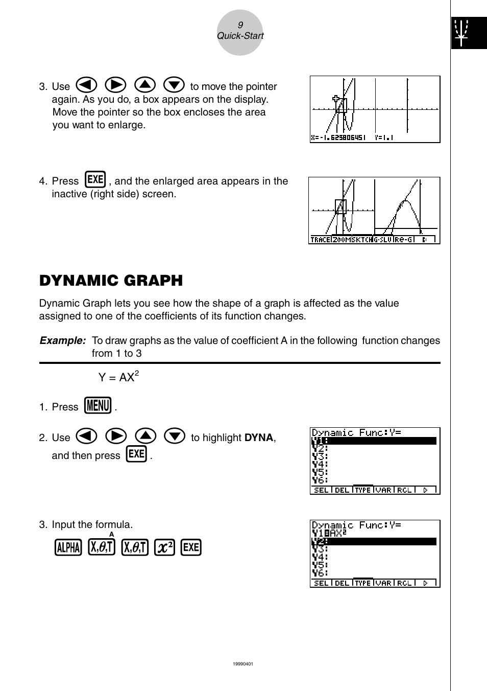 Dynamic graph | Casio ALGEBRA FX 1.0 PLUS User Manual | Page 14 / 24