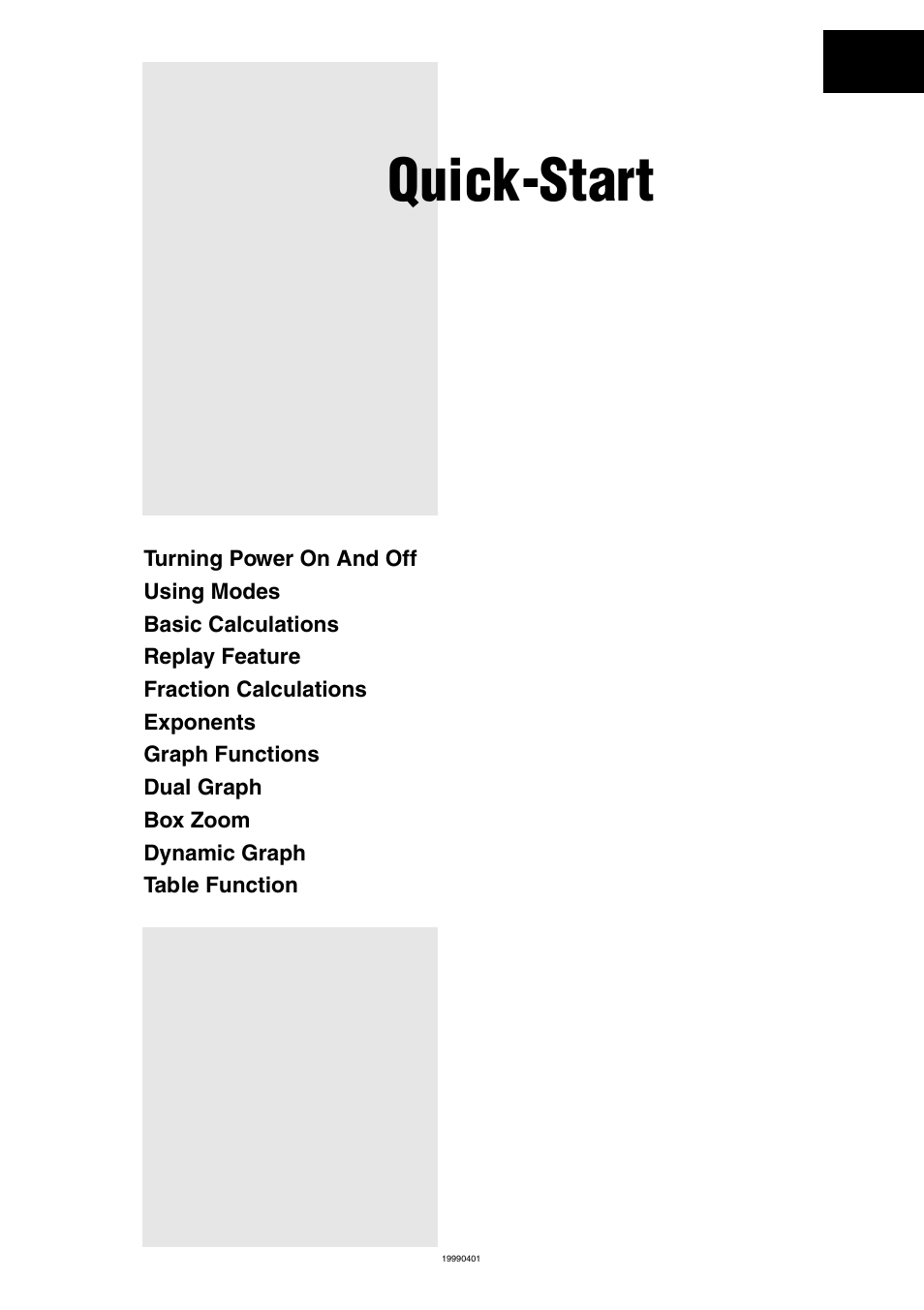 Quick-start | Casio ALGEBRA FX 1.0 PLUS User Manual | Page 5 / 24