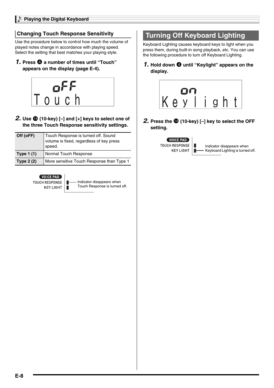 Casio LK230ES1A User Manual | Page 10 / 47