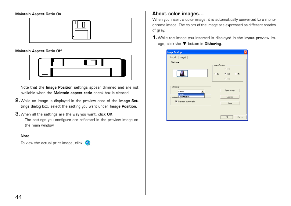 About color images | Casio LPCW-100 User Manual | Page 45 / 69