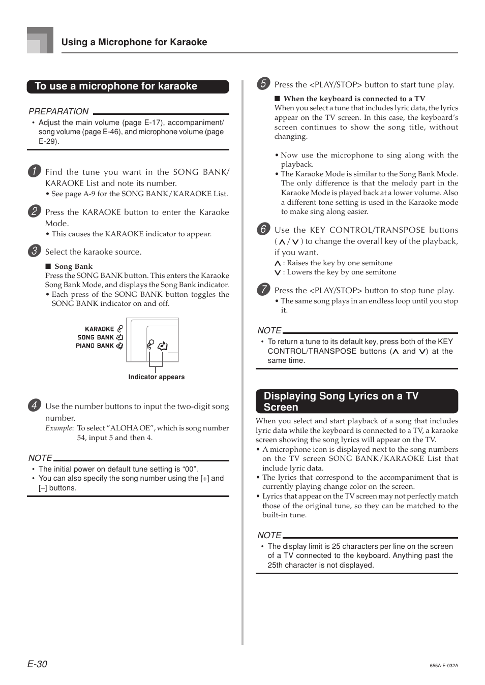 Displaying song lyrics on a tv screen | Casio LK94TV User Manual | Page 32 / 69